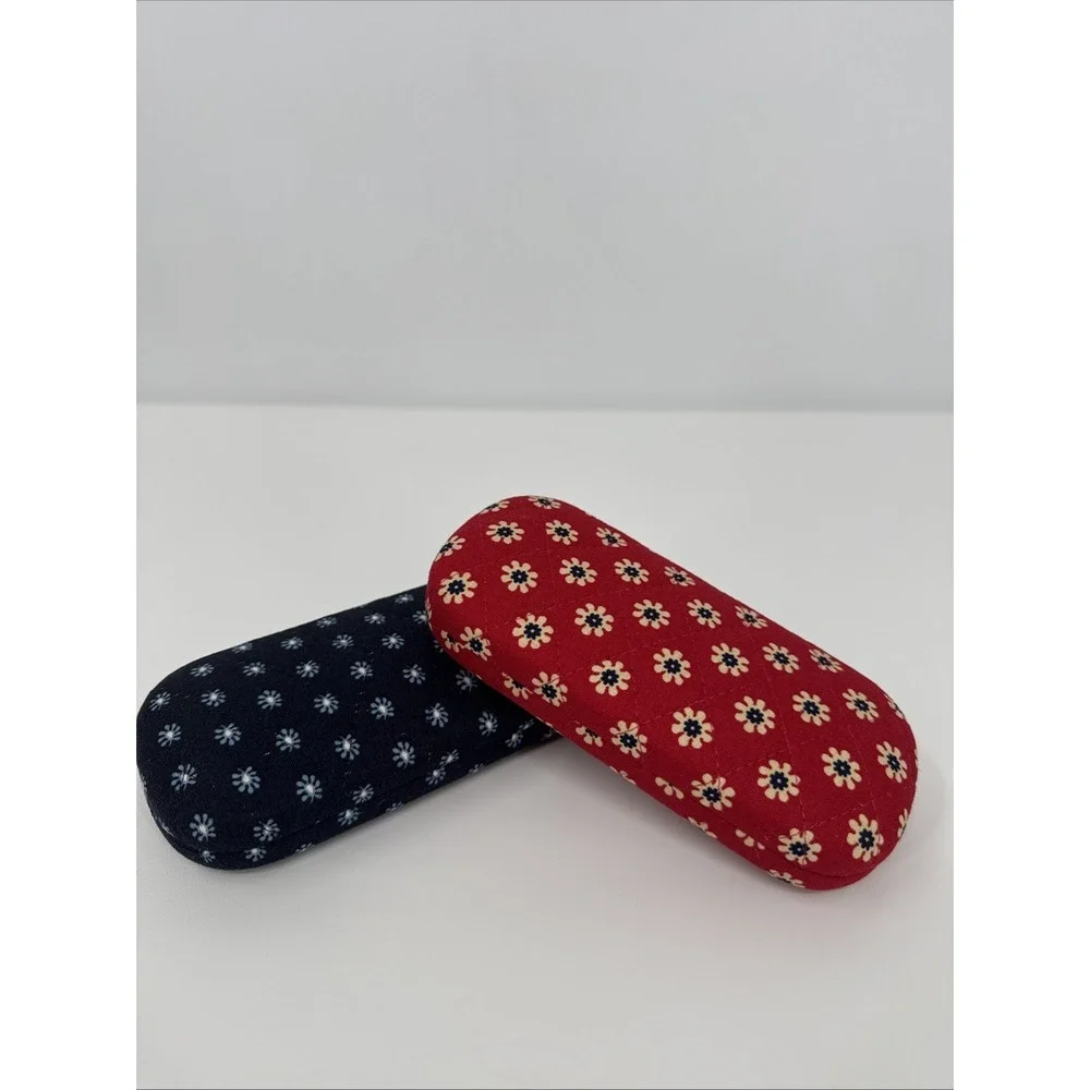 Vera Bradley Hard Clamshell Eyeglass Sunglass Set Of 2 Blue & Red Floral Print